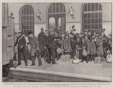 Recruits for the German Navy at the Lehrter Station, Berlin, on their Way to Kiel by Henry Marriott Paget